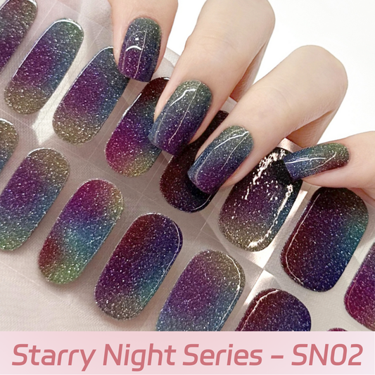 Cloma Semi Cured UV Nail Strips Starry Night Series SN02