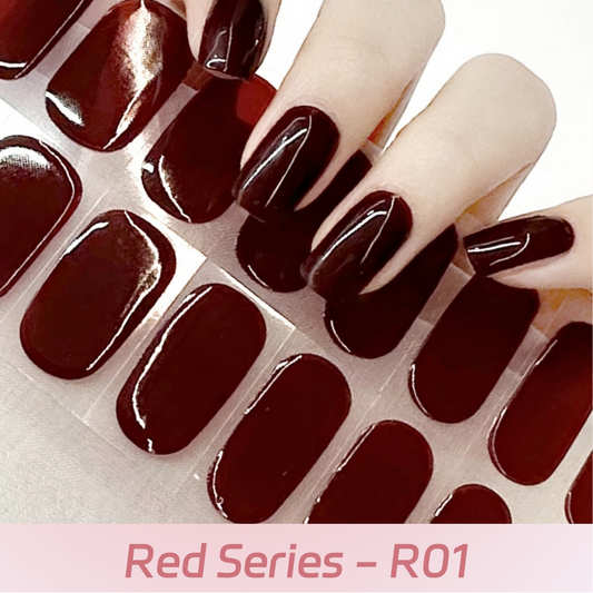 Cloma Semi Cured UV Nail Strips Red Series R01