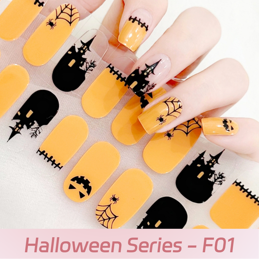 Cloma Semi Cured UV Nail Strips Halloween Series F01