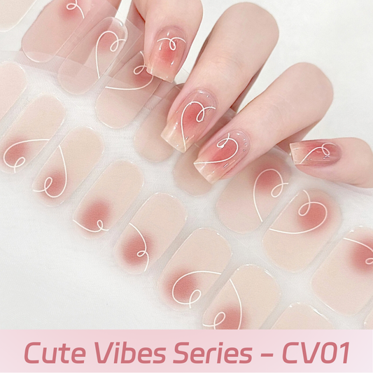 Cloma Semi Cured UV Nail Strips Cute Vibes Series CV01