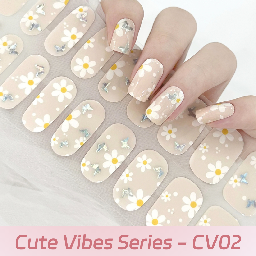 Cloma Semi Cured UV Nail Strips Cute Vibes Series CV02