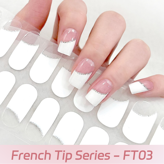 Cloma Semi Cured UV Nail Strips French Tip Series FT03