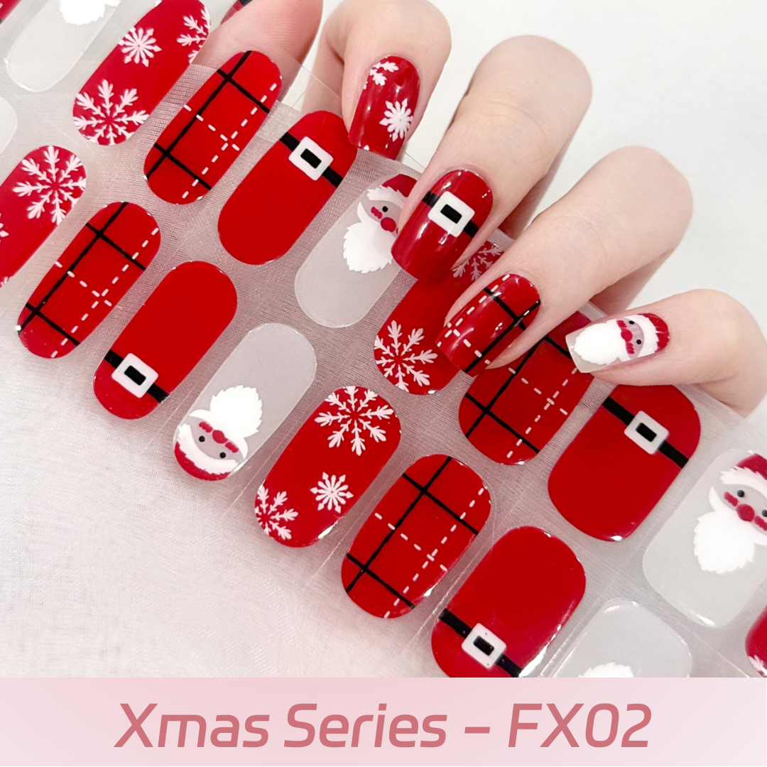 Cloma Semi Cured UV Nail Strips Xmas Series FX02