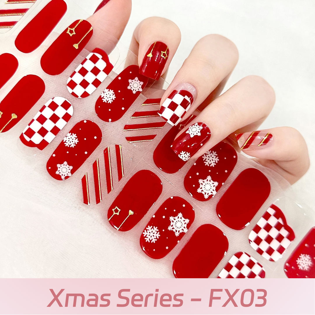 Cloma Semi Cured UV Nail Strips Xmas Series FX03