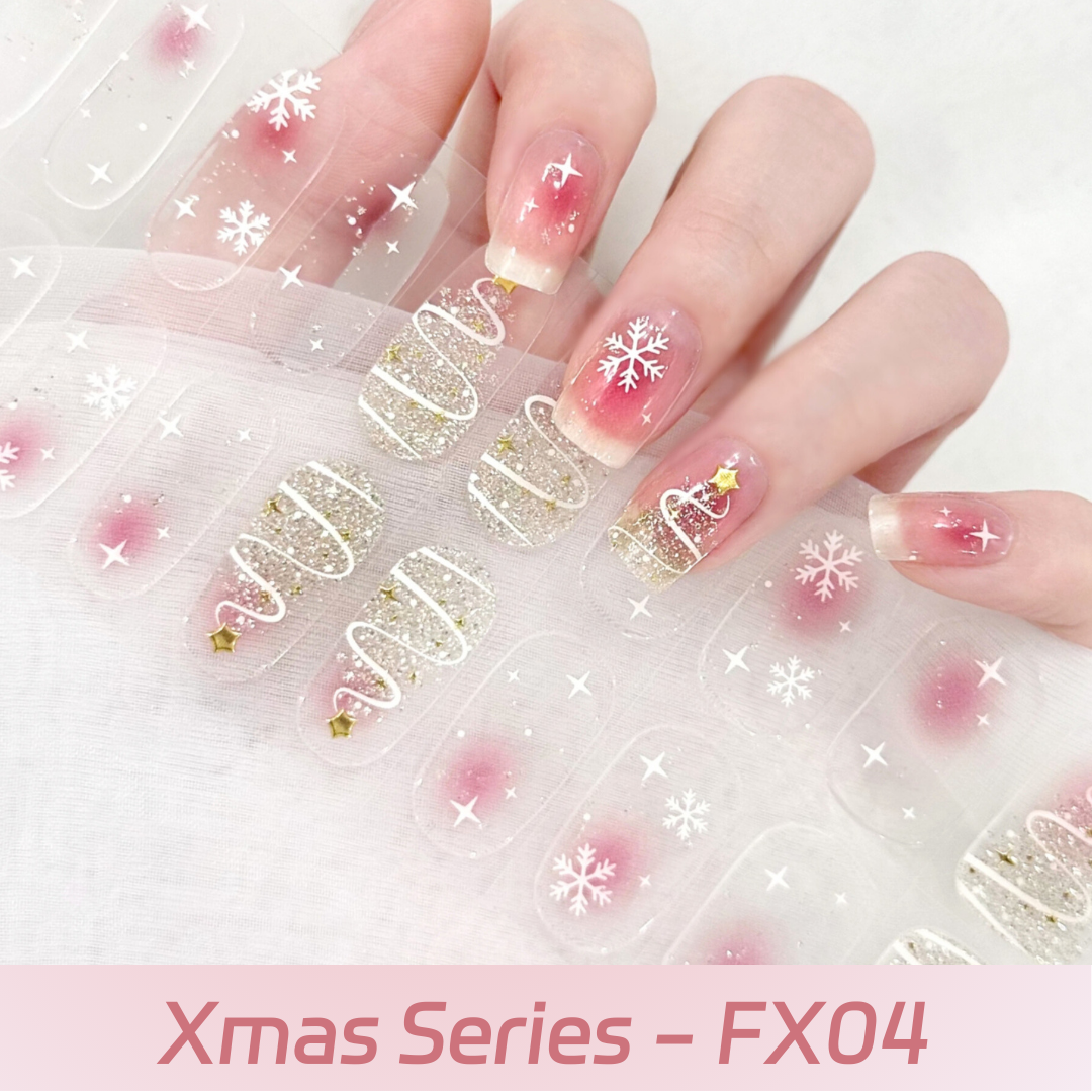 Cloma Semi Cured UV Nail Strips Xmas Series FX04