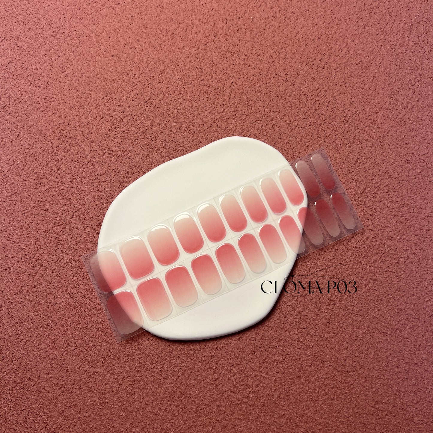 Cloma Semi Cured UV Nail Strips Pink Series P03