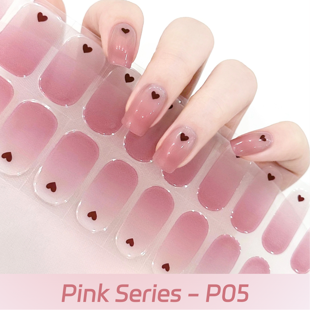 Cloma Semi Cured UV Nail Strips Pink Series P05