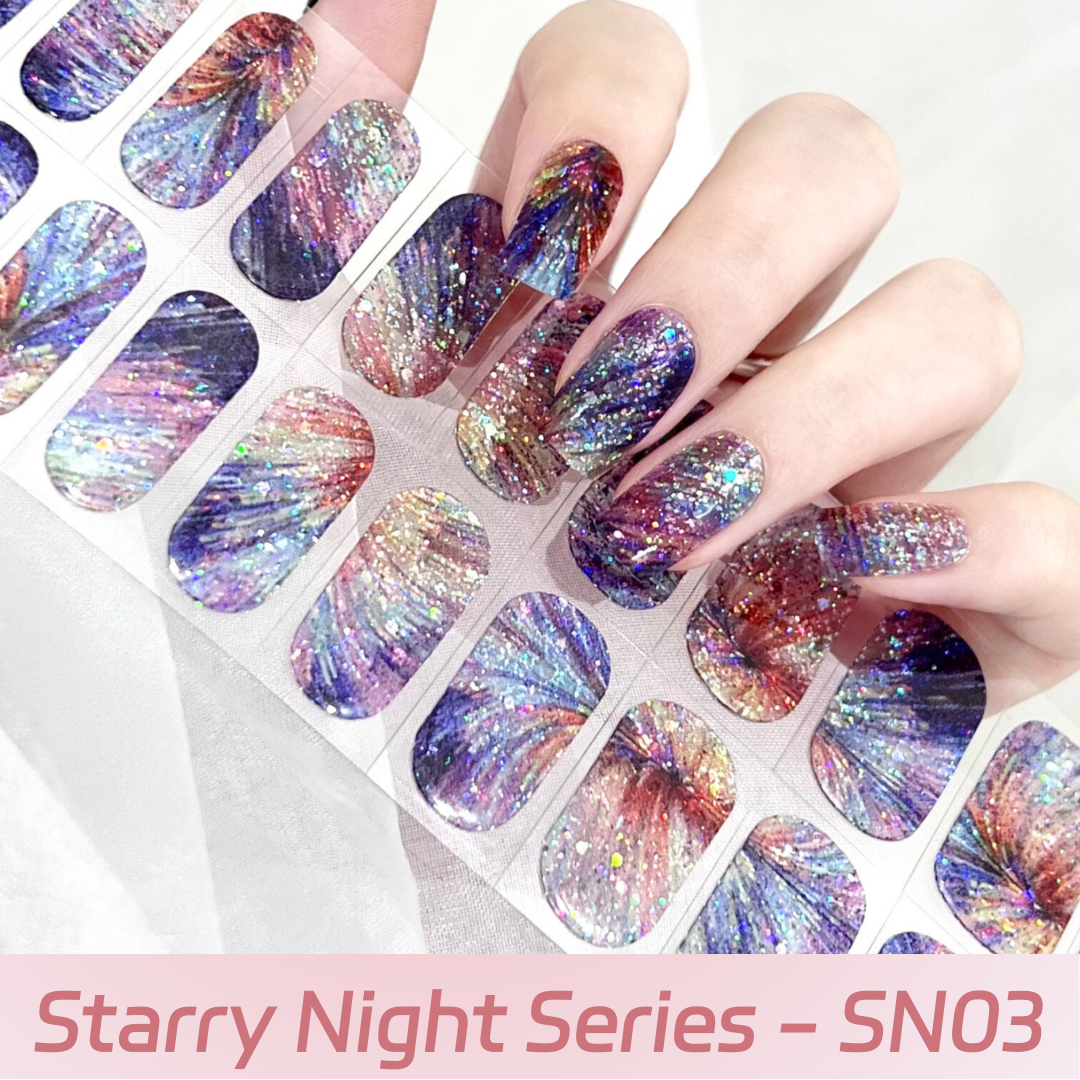 Cloma Semi Cured UV Nail Strips Starry Night Series SN03