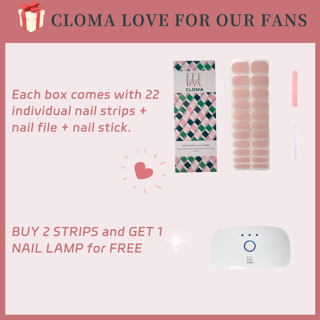 Cloma Semi Cured UV Nail Strips Cute Vibes Series CV01